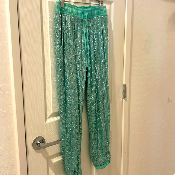 Judith March Small jogger pants. Turquoise - Picture 1 of 8